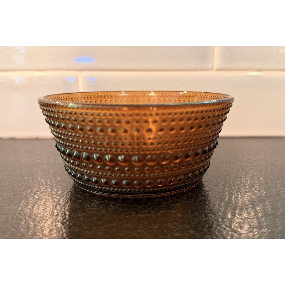 Oiva Toikka Iittala Kastehelmi Vintage Brown Dessert Bowl 4 1/3"x 2"